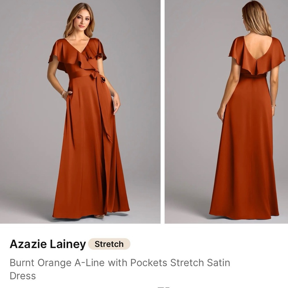 Azazie burnt orange Lainey A-line Dress